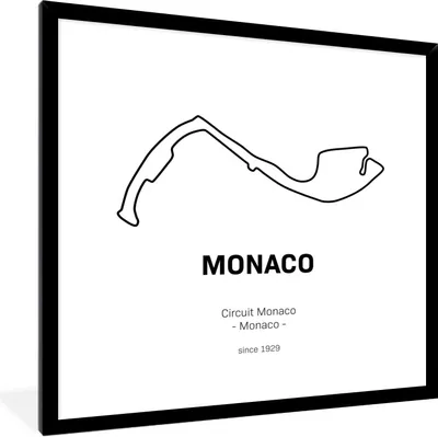 Produktbild von MuchoWow® Gerahmtes Poster F1 - Monaco - Rennstrecke 40x40 cm - Poster mit Schwarzem Bilderrahmen Wandposter Rahmen Foto Bilder - Mit Rahmen - Wanddekoration Schlafzimmer