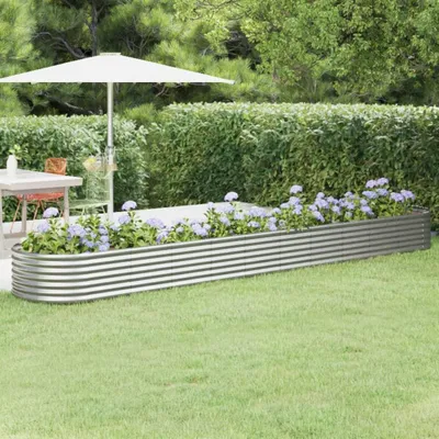 Produktbild von vidaXL Hochbeet Verzinkter Stahl 440x80x36 cm Silbern