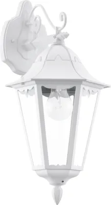 Produktbild von EGLO Außen-Wandlampe Navedo, 1 flammige Außenleuchte, Wandleuchte aus Aluguss und Glas, Farbe: Weiß, Fassung: E27, IP44