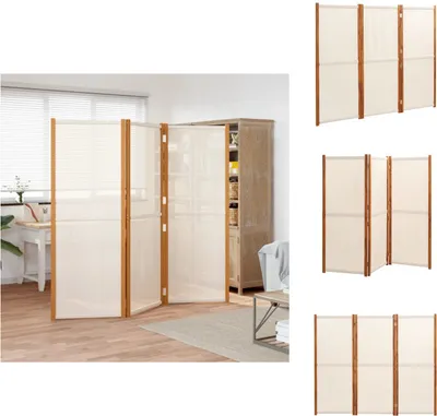 A collage of images showing a room divider in a living space and separate product shots.