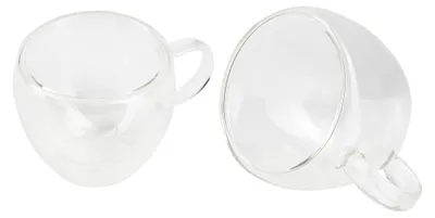 Doppelwandige Borosilikat-Becher 2er-Set 100 ml, mikrowellengeeignet
