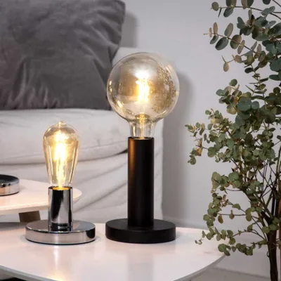 Zdjęcie produktu dla Lampa stołowa metalowa E27 GLANS 2 czarny