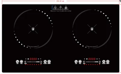 Keramische Kochplatte 2 Platten 3600 W Touch-Steuerung schwarz