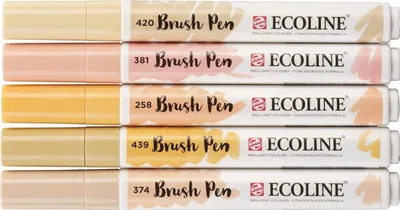 Produktbild von Ecoline Brush pen X6 Aquarellstifte Beige Pink 5 Stück