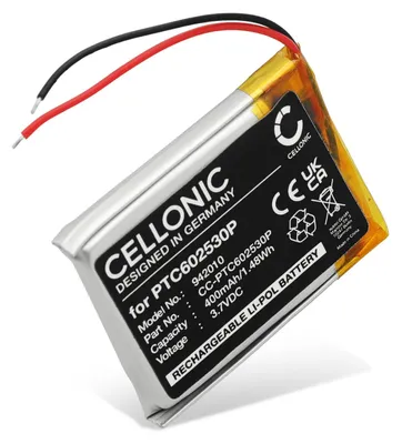 Produktbild von CELLONIC 1x Akku für Smartwatch & Fitnessarmband Kompatibel mit Suunto X10, PTC602530P - (400mAh, 3.7V)