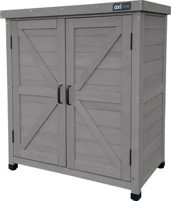 Immagine prodotto di AXI Felix Armadio da giardino in legno grigio scuro | Armadio exteriore, Armadio degli attrezzi con ripiano | 80 x 45 x 93 cm