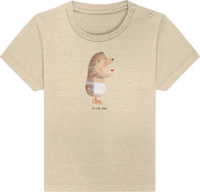 Produktbild von Mr. & Mrs. Panda  T-Shirt Igel Wein 12. - 18. Monat - Natural Raw - Geschenk, Baby Baumwollshirt, Weißwein, Weinglas, Baumwolle Shirt, Spruch, Lustige Sprüche, Rotwein