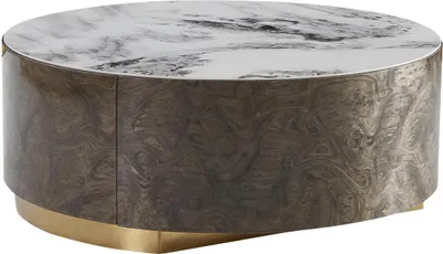 Produktbild von Couchtisch Braun Marmor Wohnzimmer Holz Neu Modern Design Möbel Luxus Tisch