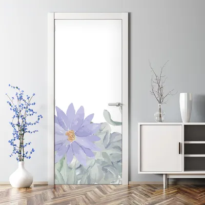 Produktbild von Dekorative Türtapete Wandtapete selbstklebend Türaufkleber Aufkleber Kakteen Floral 77 x 200 cm