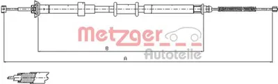 Produktbild von METZGER Handbremsseil Seilzug Feststellbremse für FIAT PANDA (169) Hinten Links 12.0702