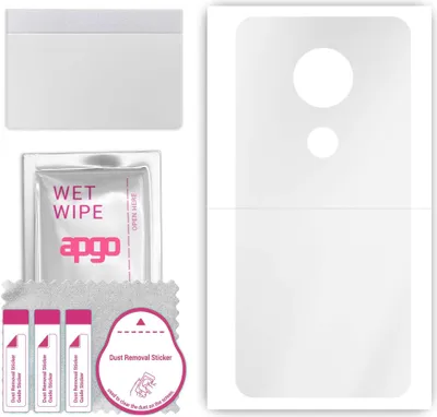 Produktbild von apgo Rückseite Schutzfolie, klar, kompatibel mit Motorola Moto E5 Play, Hinten Hydrogel-Displayschutzfolie mit Positionierhilfe, kratzfest, einfache Montage