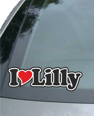 Produktbild von INDIGOS UG - Aufkleber / Autoaufkleber I Love Heart - Ich liebe mit Herz 15 cm - I LOVE Lilly - Auto LKW Truck - Sticker mit Namen vom Mann Frau Kind