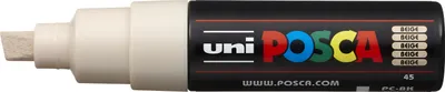 Zdjęcie produktu dla POSCA uni PC-8K, 1 szt., Beżowy, Końcówka ścięta, Beżowy, Czarny, 8 mm, Atrament na bazie wody