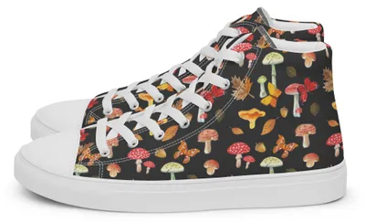 Produktbild von Mr. & Mrs. Panda Turnschuhe Damen Pilze Schmetterlinge Größe 40 1/2 - Grau - Geschenk, Damenschuhe, Sportschuhe, Stoffsneaker, Sneaker, Pilz Muster, Schmetterling