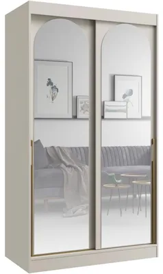 Productafbeelding van Kledingkast met spiegel, 120 cm, kleur: MOGI kasmir + goud
