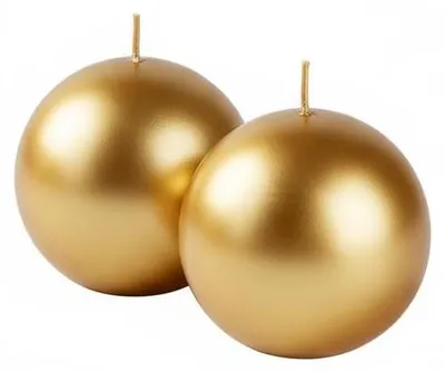 Kerzenball, Wachs, Gold, 4,5 cm, 12 Stück