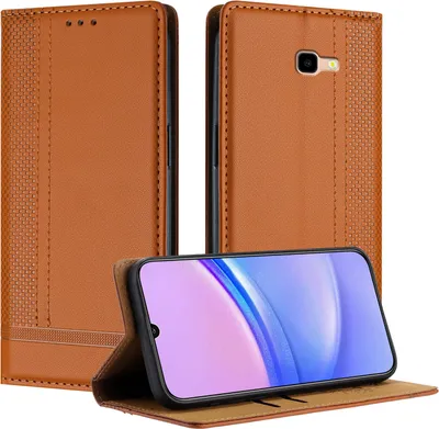 Obrázek produktu pro Pouzdro pro Samsung Galaxy J4 Plus kožené flipové pouzdro s funkcí stojánku Hnědý