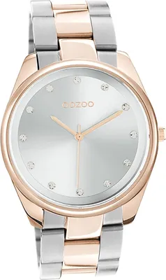 Produktbild von Oozoo Edelstahl Damen Uhr Analog Quarzuhr Armband silber-rose Timepieces D2UOC10964