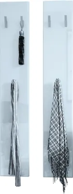 Produktbild von Vladon Wandpaneel 140,  Germany, Garderobenpaneel bestehend aus 2 Paneelen, Weiß Hochglanz (je 24 x 140 x 2 cm)