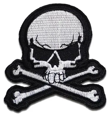 Produktbild von Totenkopf Biker Skelett - Aufnäher, Bügelbild, Aufbügler, Applikationen, Patches, Flicken, Zum Aufbügeln, Größe: 7 x 8 cm