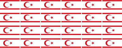 Produktbild von Mini Aufkleber Set - Pack glatt - 33x20mm - selbstklebender Sticker - Nordzypern - Flagge / Banner / Standarte fürs Auto, Büro, zu Hause und die Schule - 24 Stück