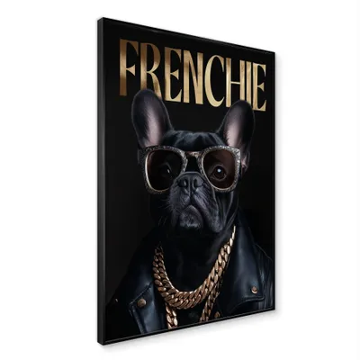 Zdjęcie produktu dla STYLER Obraz w ramie 50x70 cm dekoracja ścienna do salonu sypialni biura nowoczesny motyw zwierzęcy buldog francuski ARTBOX MR FRENCHIE