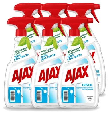 Produktbild von 6 x Ajax Glasreiniger Cristal mit Ammoniak - 750 ml - Vorteilspackung - 6 Stücke