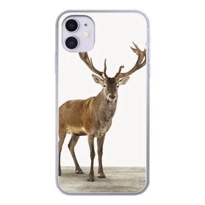 Produktbild von MuchoWow® Handyhülle Schutzhülle Hülle für iPhone 11 Hirsche - Tiere - Geweih - Kinder - Mädchen - Jungen Silikon Softcase Handy Hülle - Handytasche