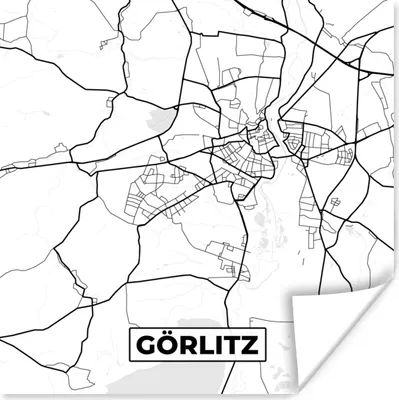 Produktbild von MuchoWow® Poster Karte - Görlitz - Karte - Stadtplan 50x50 cm - Wohnzimmerdekoration
