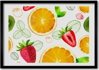 Produktbild von Bild - Bilderrahmen - 100 cm x 70 cm - MDF - Rahmen - Foto - Wandkunst Obst