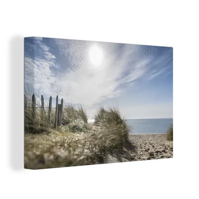 Produktbild von OneMillionCanvasses® - Leinwandbilder - 150x100 cm, Sonne - Wolken - Strand, Wandbilder Kunstdruck Wanddekoration