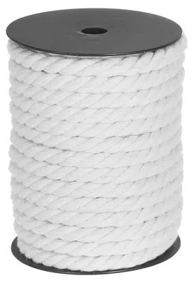Baumwollkordel, 3-strängig, weiß, 23 m, Ø 10 mm, Makramee