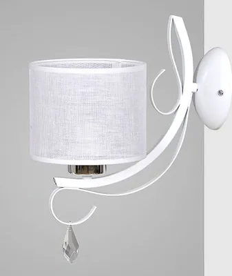 Immagine prodotto di Lampada da parete bianca E27 elegante lampada da parete in metallo tessuto camera da letto soggiorno divano letto
