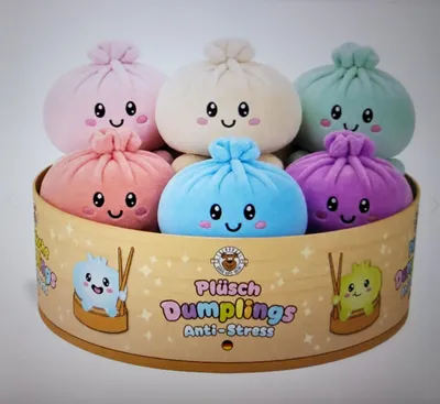 Produktbild von Plüsch Dumpling Anti-Stress 6,5cm 6fach sortiert