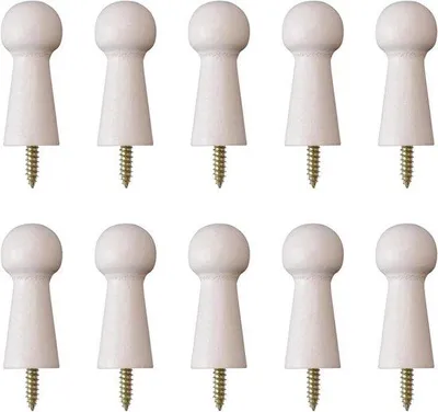 Image de Crochets en bois naturel - lot de 10 - Crochets décoratifs pour penderies, portes et escaliers