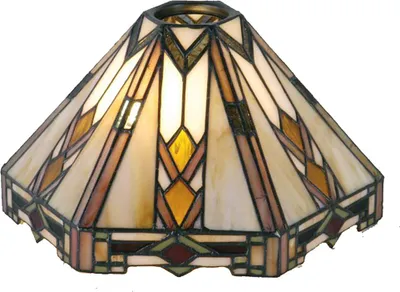 Produktbild von Clayre & Eef Lampenschirm Tiffany 26x22x15 cm Beige Braun Glas