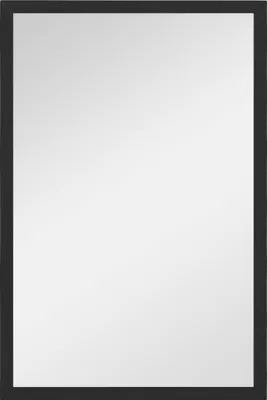 Image de Miroir mural rectangulaire 60 x 40 cm, cadre en bois noir, idšŠal pour la salle de bain, salon ou chambre