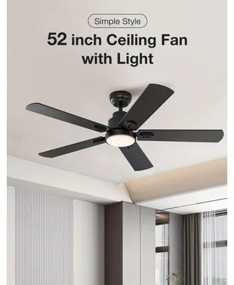 Obrázok produktu pre Stropný ventilátor - Ventilátor - Stropný ventilátor s osvetlením - Ventilátor s LED - Tichý ventilátor - Matná čierna farba