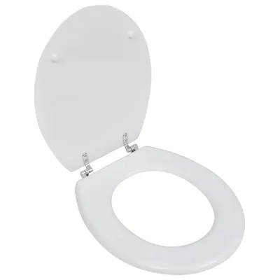 Image de vidaXL Siège de toilette MDF Couvercle Design simple Blanc