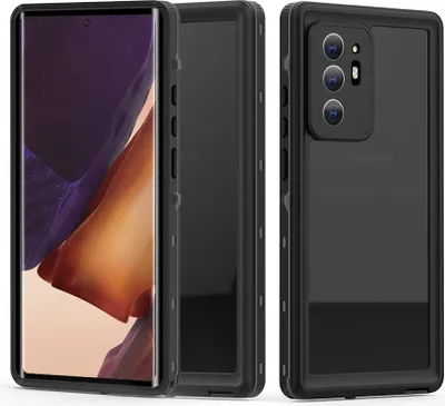 Produktbild von LaimTop Galaxy Note 20 Ultra Wasserdicht Hülle, IP68 360 Grad Komplett Handyhülle Stoßfest Staubdicht Schneefest Schutzhülle eingebautem Displayschutzfolie für Samsung Galaxy Note 20 Ultra Schwarz
