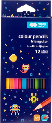 Produktbild von Pixi Planet Dreieckige Holzmalstifte, 12 Farben, Happy Color