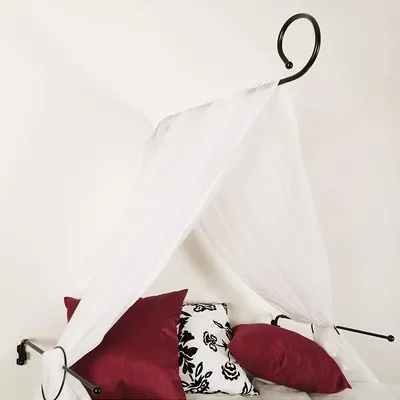 Produktbild von Himmelbett-Set Betthimmel Himmelstange Himmelset Baldachin Raffhalter Himmelhalter Länge 80 cm Chrom Matt