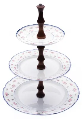 Produktbild von Thun 1794 Rose, dreiteilige Etagere, rote Rosen, tschechisches Porzellan, Thun