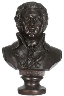 Produktbild von Casa Padrino Barock Mozart Büste Schwarz 50 x 25 x H. 65 cm - Dekofigur im Barockstil