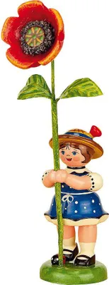 Zdjęcie produktu dla Hubrig folk art "Dzieci kwiaty dziewczynka z makiem - 11cm