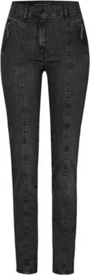 Produktbild von Toni Damen Jeans in Dunkel unifarben, mit Reißverschluss und dezenten Nähten