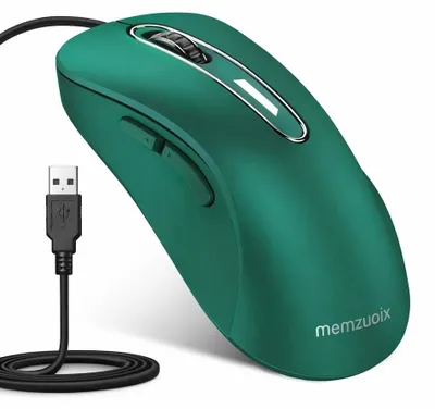 Obrázok produktu pre Optická USB myš s káblom, 5 tlačidiel, rozlíšenie 1400 DPI, dĺžka kábla 150 cm, tmavozelená farba