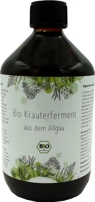 Produktbild von Bio Kräuterferment 1L Glasflasche mit effektiven Mikroorganismen Allgäuer Bio Kräutern und Molke