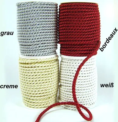 Produktbild von Dekoband Kordel Band Schnur Dekoschnur Schleife d 6mm L 25m Hochzeit, Farbe:creme