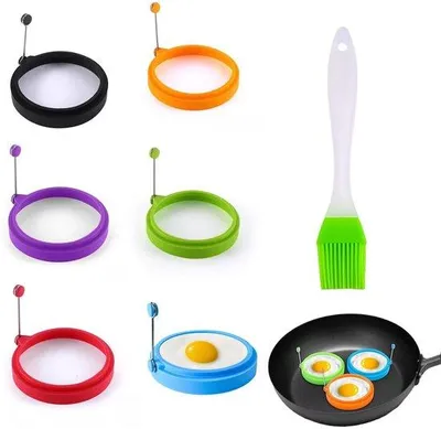 Image de Moules en silicone pour hamburgers – Résistants à la chaleur – 10 cm – Lot de 6 – Moules à omelettes